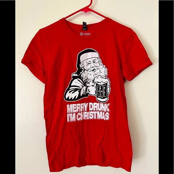 Red Drunk Santa Shirt - Picture 1 of 5